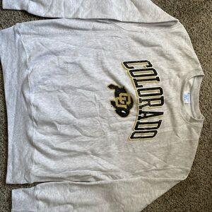 Vintage 80s Champion Reverse Weave Crewneck Grey Colorado Athletic Dept Size L